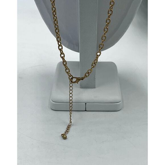 Matte Brushed Gold Double Strand Medallion Filigree Light Tassel Y Necklace - Picture 6 of 6